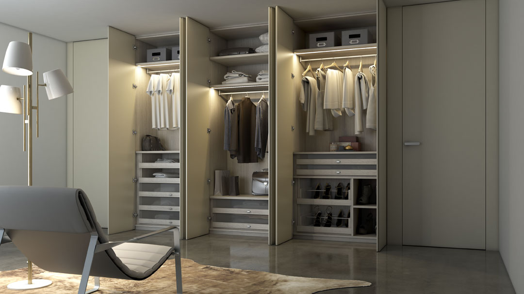 Armario puertas batientes a medida abierto