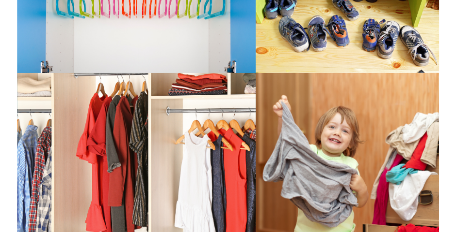 orden y concierto en el armario de los peques